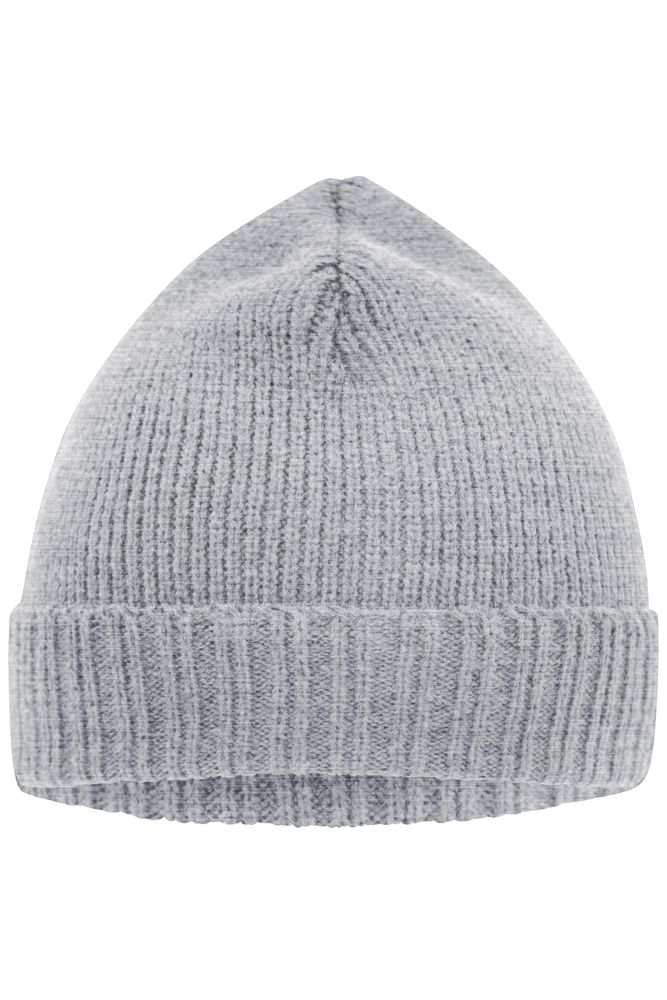 Basic Knitted Beanie - Light-grey-melange (ca. Pantone 400C)