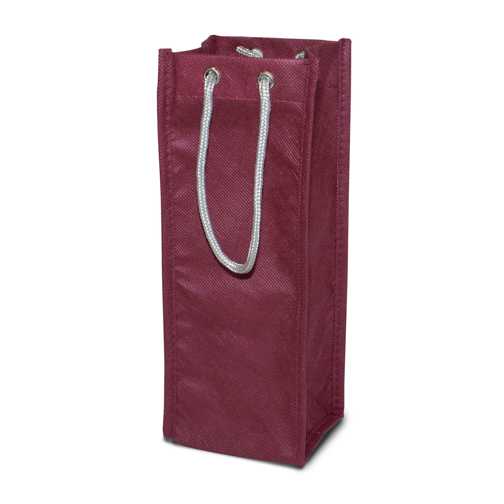 FLORENZ – 1-er Flaschentasche mit Tragekordeln - bordeaux