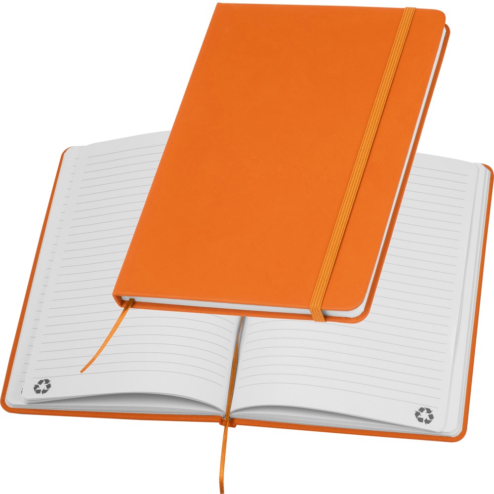 A5 Notizbuch aus recyceltem Papier DOMINIK - orange