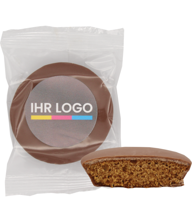 1er Lebkuchen Vollmilch mit 4c bedrucktem Sticker