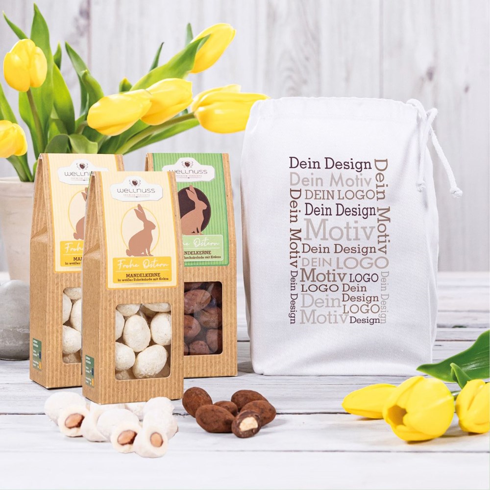 3 Premium Snacks im Baumwollsäckchen - Oster-Edition