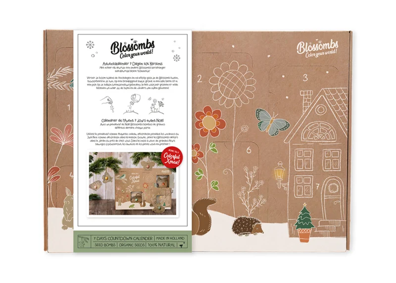 Blossombs Adventskalender mit 7 Anhängern