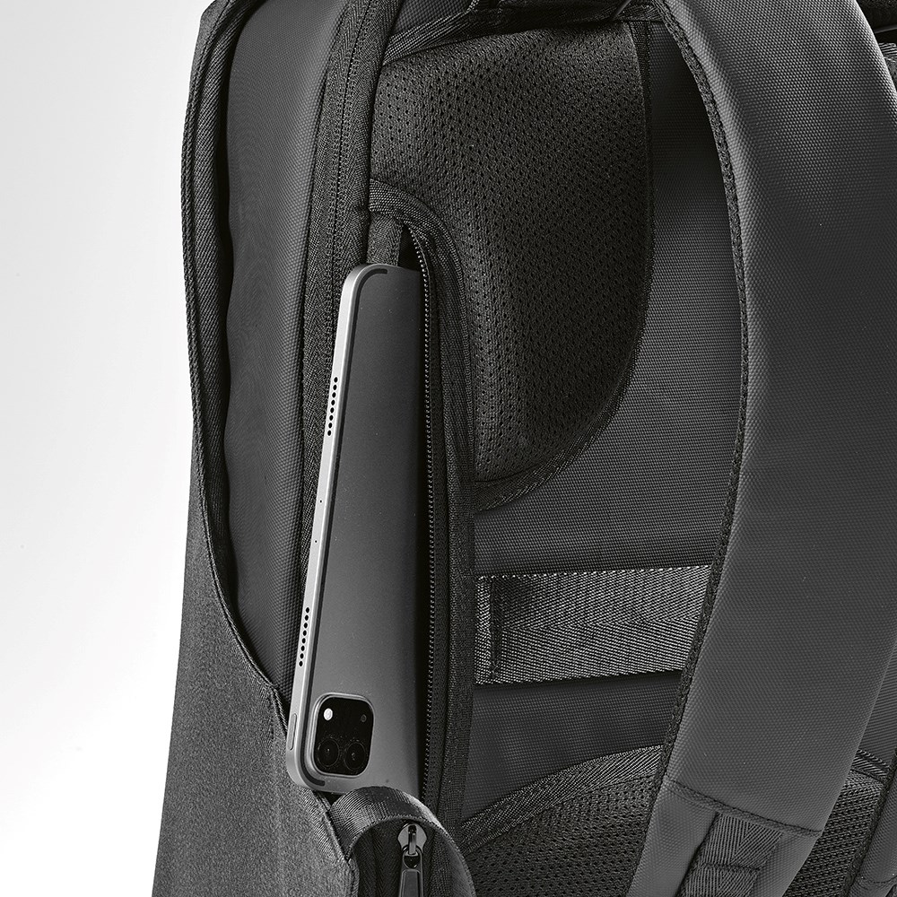 Abrantes 20L Rucksack rPET - TSA-Schloss und schnittfester Stoff - Dunkelgrau