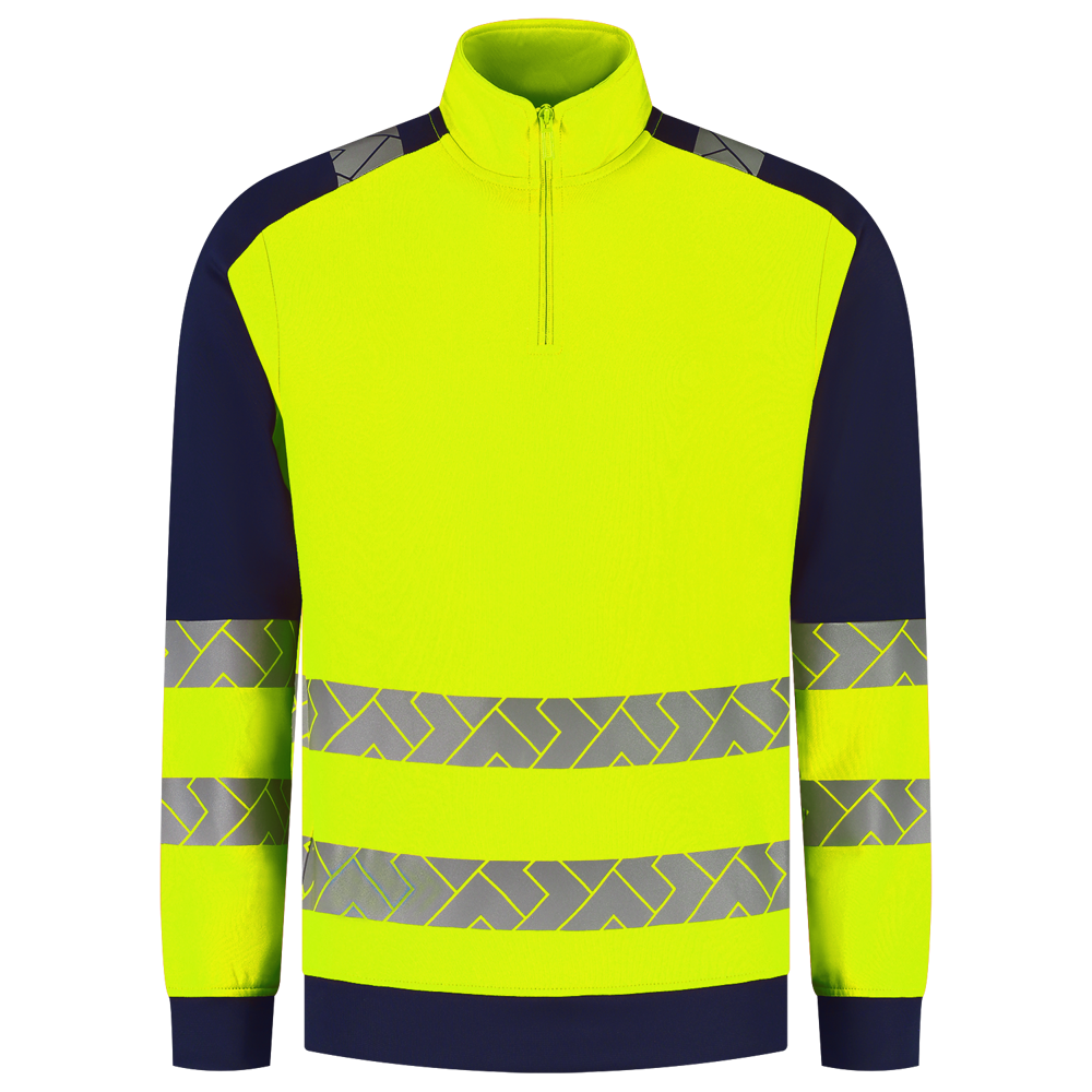 1/4 Zip Sweatshirt High Vis Redefined Industriell Waschbar - FluoryellowInk