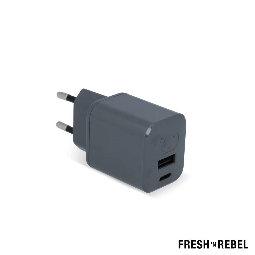 2WC30 I Fresh 'n Rebel Mini Charger USB-C + A PD // 30W - Gun metal - dark