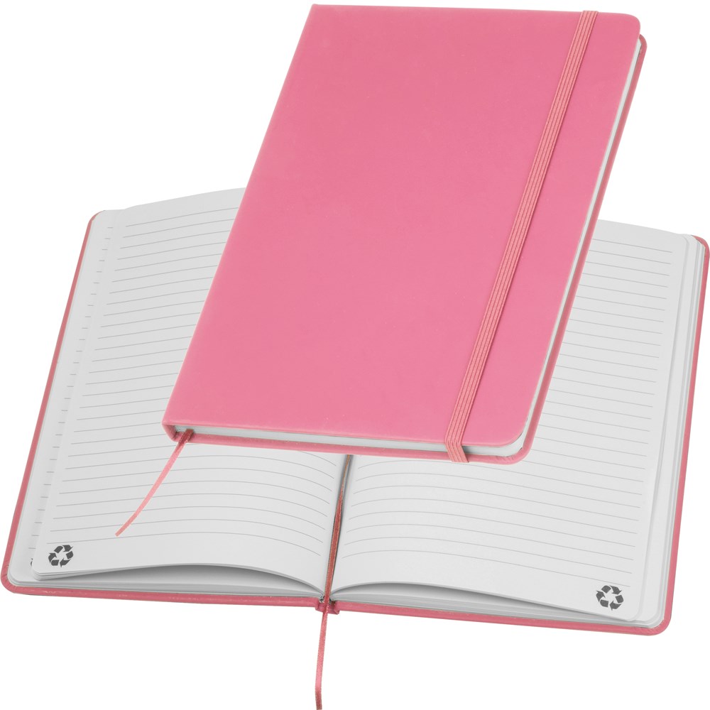 A5 Notizbuch aus recyceltem Papier DOMINIK - pink