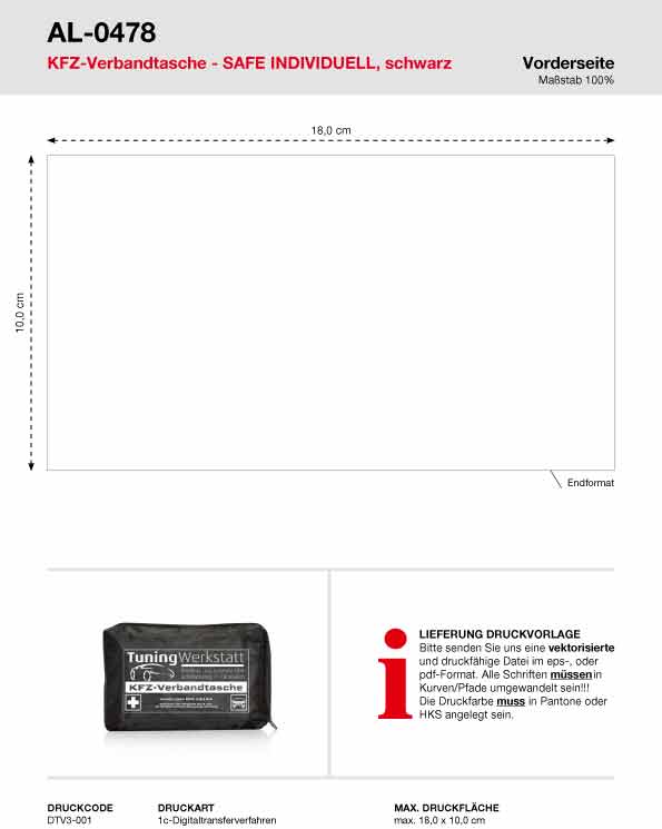 Allflash KFZ-Verbandtasche, SAFE INDIVIDUELL