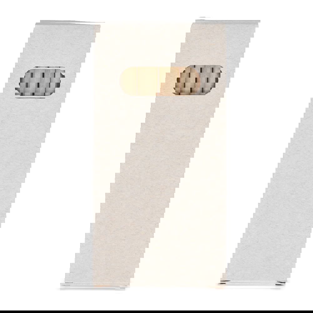 6 Buntstifte in einer Schachtel aus recyceltem Milchkarton