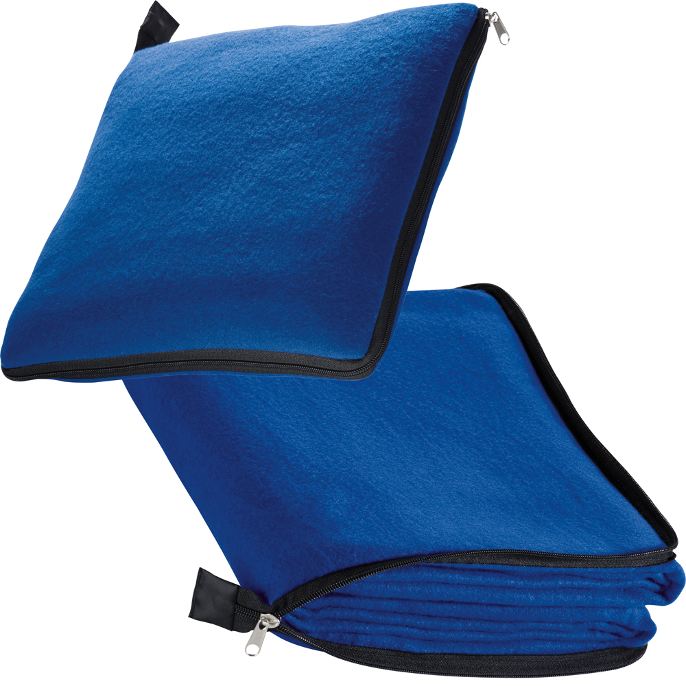 2in1 XL-Fleece-Decke/Kissen Radcliff - blau