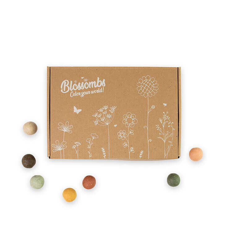 Blossombs Blumenbombe -  Geschenkkarton schmal 7-teilig