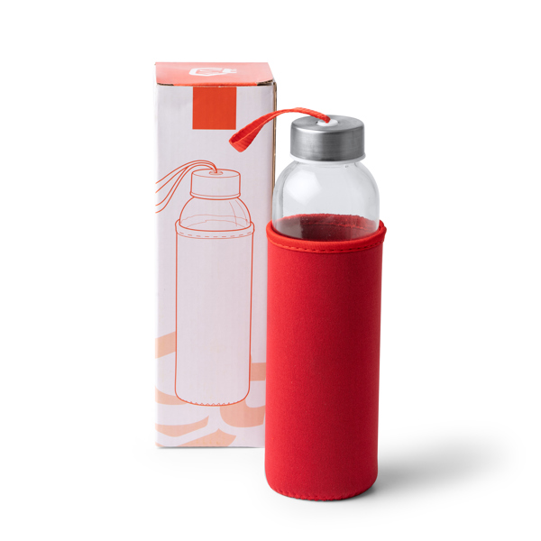 500 ML GLAS-WASSERFLASCHE CAMU S/EINHEITSGRÖSSE FUCHSIA