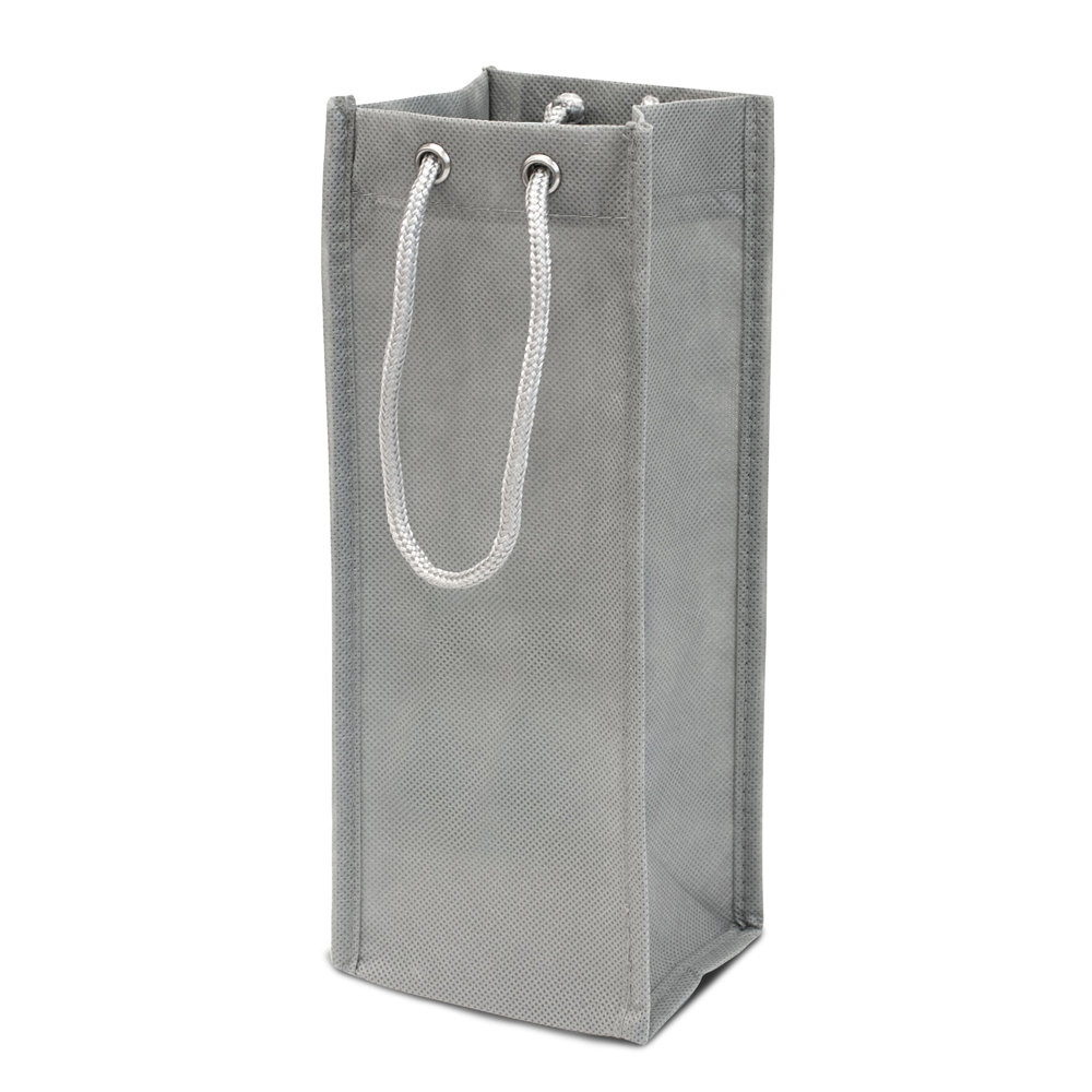 FLORENZ – 1-er Flaschentasche mit Tragekordeln - Grau