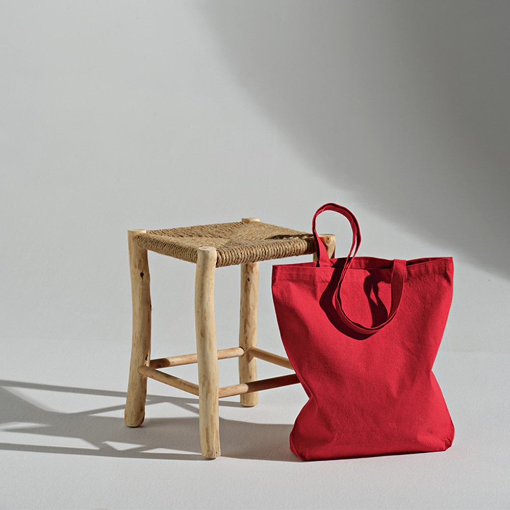 Annapurne Einkaufstasche recy.Baumwolle (180 g/m²). Mit Bodenfalte - Rot