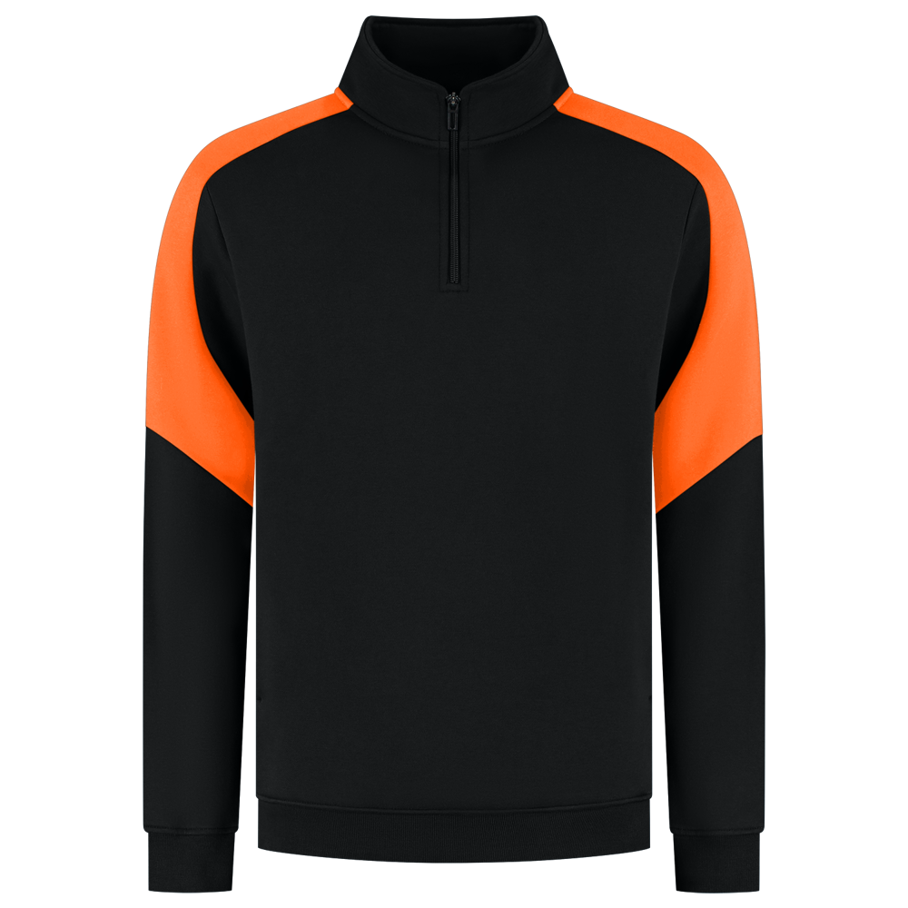 1/4 Zip Sweatshirt Bicolor Redefined - BlackOrange