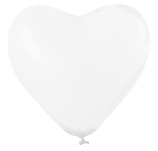 Ballons Herzform bedruckt Ø 33 cm - 11 inch - Weiss (1100) Pastel