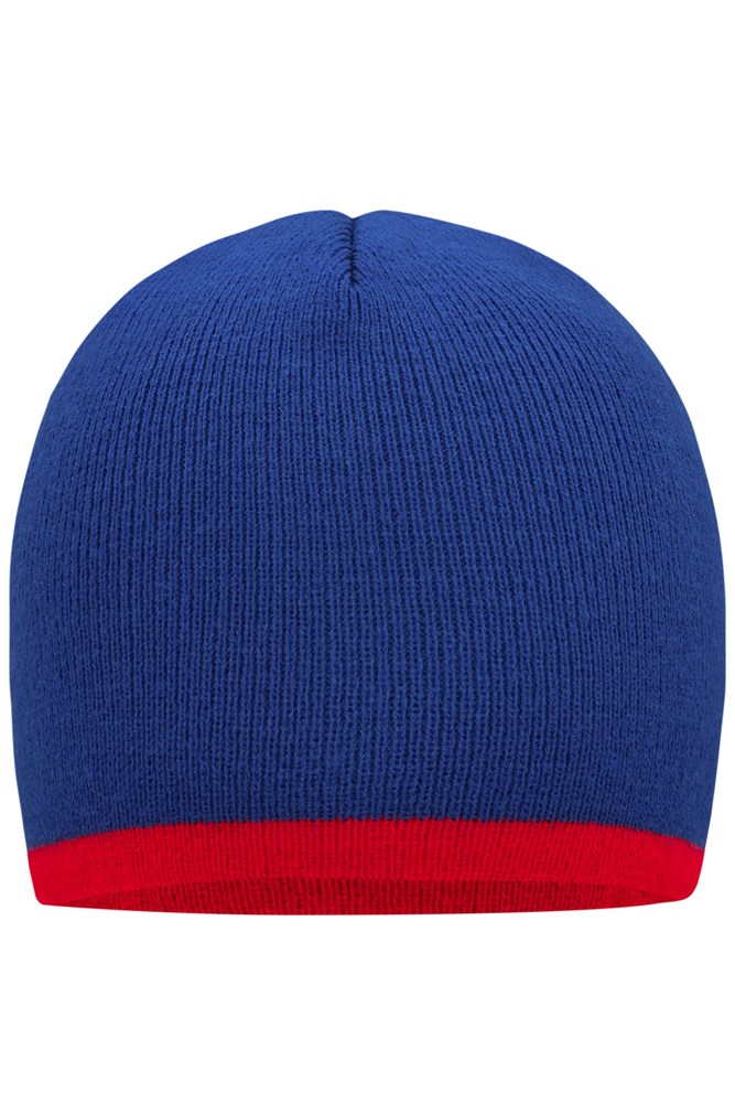 Beanie with Contrasting Border - Royal/red (ca. Pantone 662C
1788C)