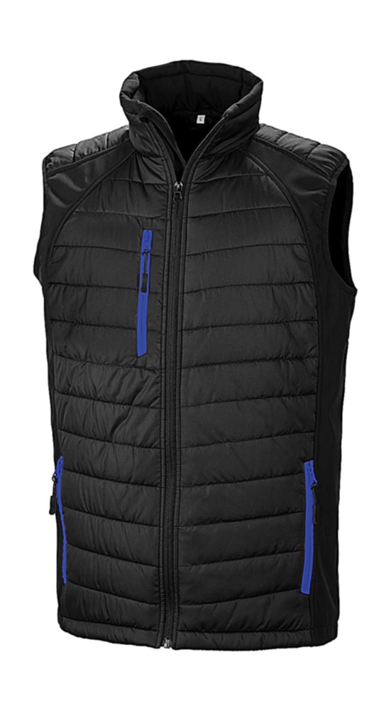 Compass Padded Softshell Gilet - Black/Royal