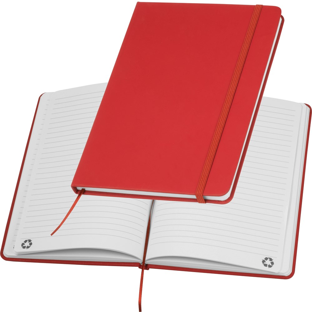 A5 Notizbuch aus recyceltem Papier DOMINIK - rot