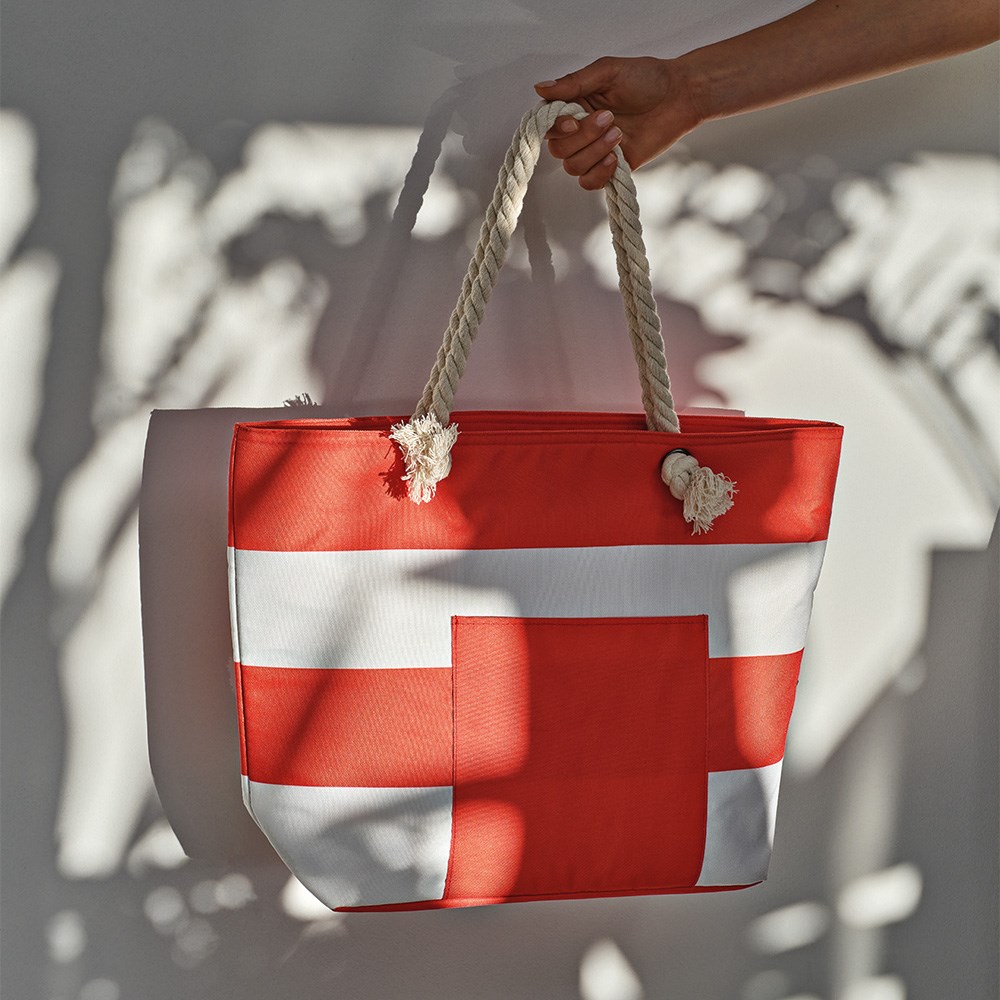 Athens 15L Kühltasche, rPET. Tasche und Tragegriffen aus recy.Baumwolle - Rot