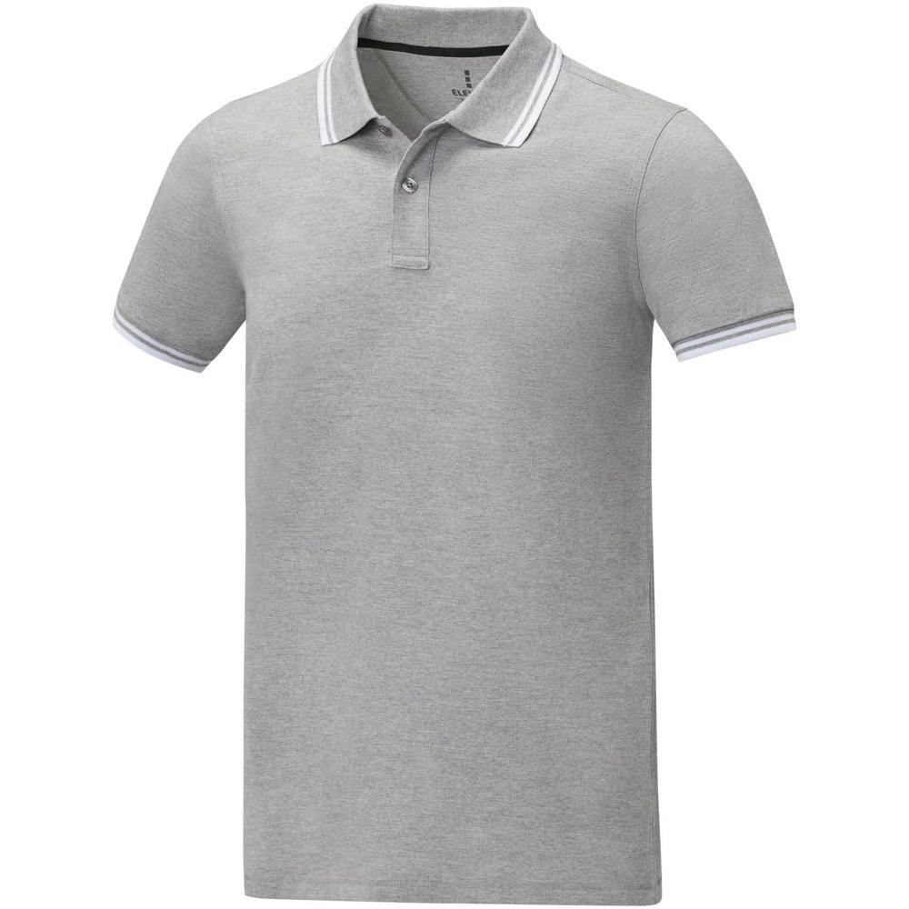 Amarago Polo mit abgesetztem Rand für Herren - heather grau