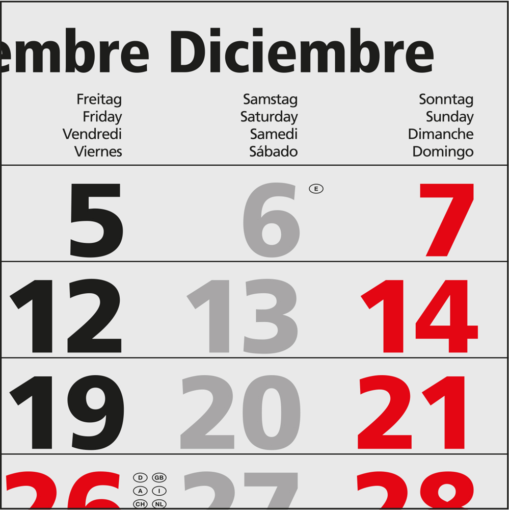 3-Monatskalender Mehrblock Maxi 3 Post