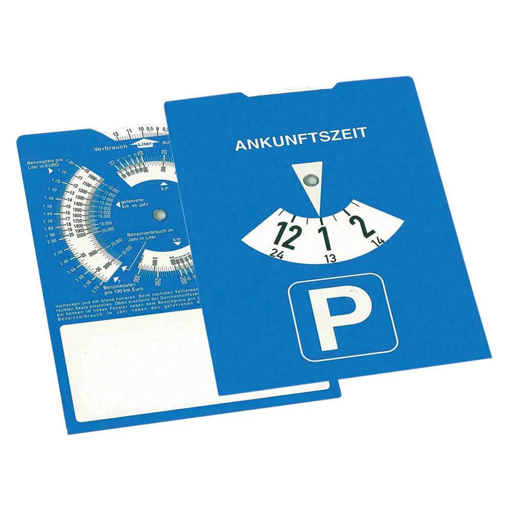 Allflash Parkscheibe Pappe mit Benzinrechner
