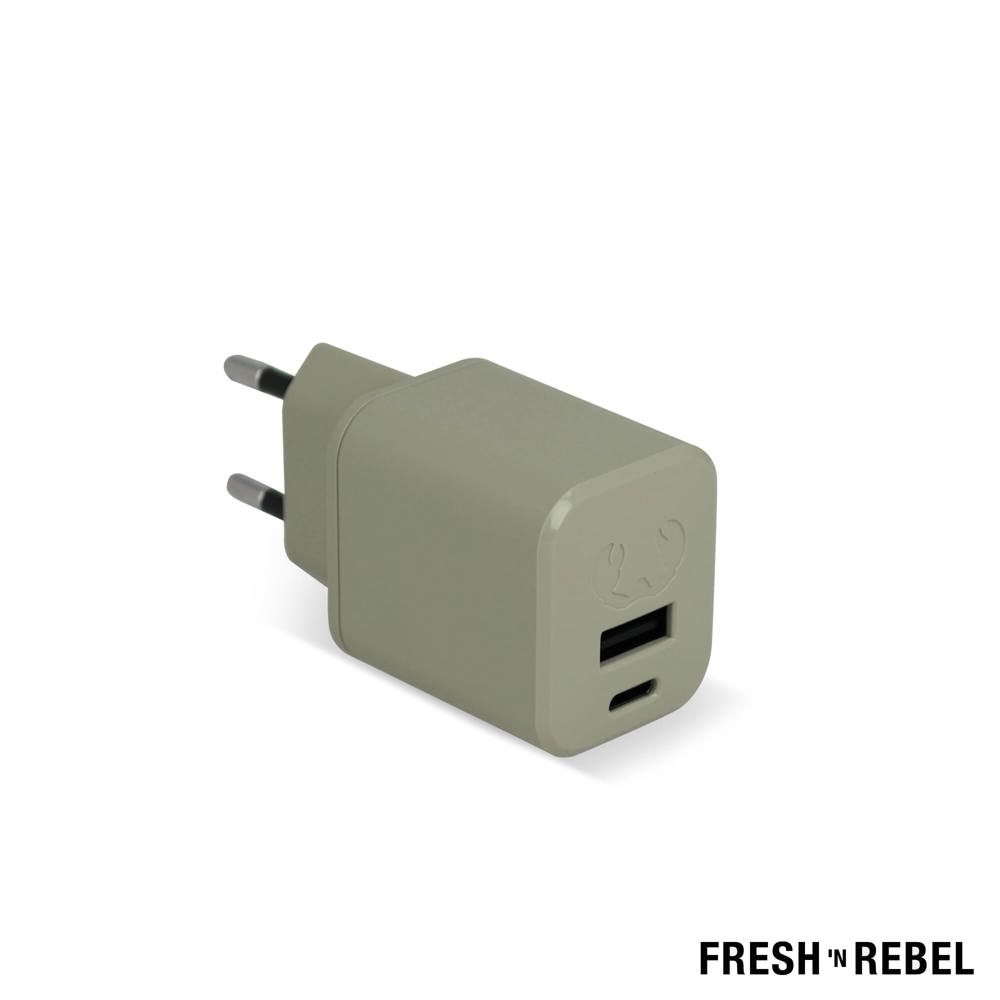 2WC30 I Fresh 'n Rebel Mini Charger USB-C + A PD // 30W - Dried Green