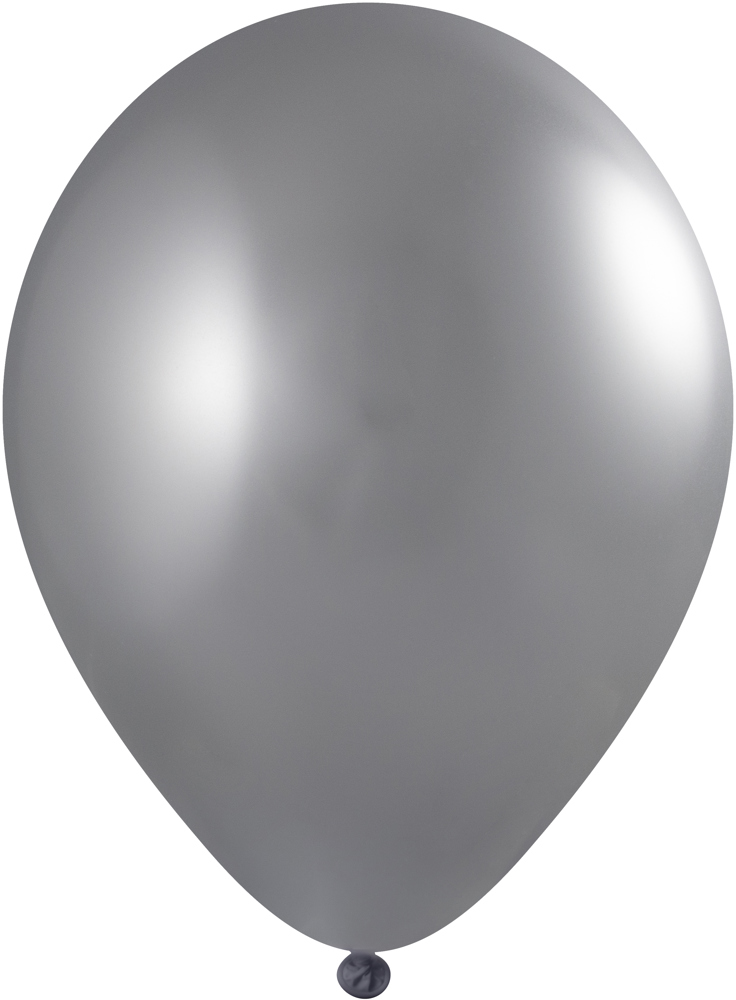 Ballons ohne Druck 90/100 cm Ø - 35 cm - 12 inch - Silber Chrom (4700) Chroom (± PMS 877)