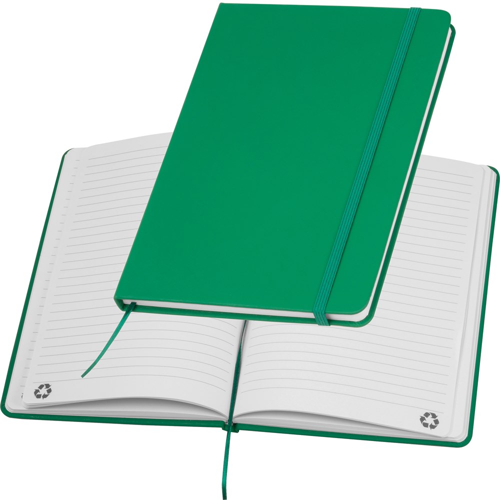 A5 Notizbuch aus recyceltem Papier DOMINIK - grün