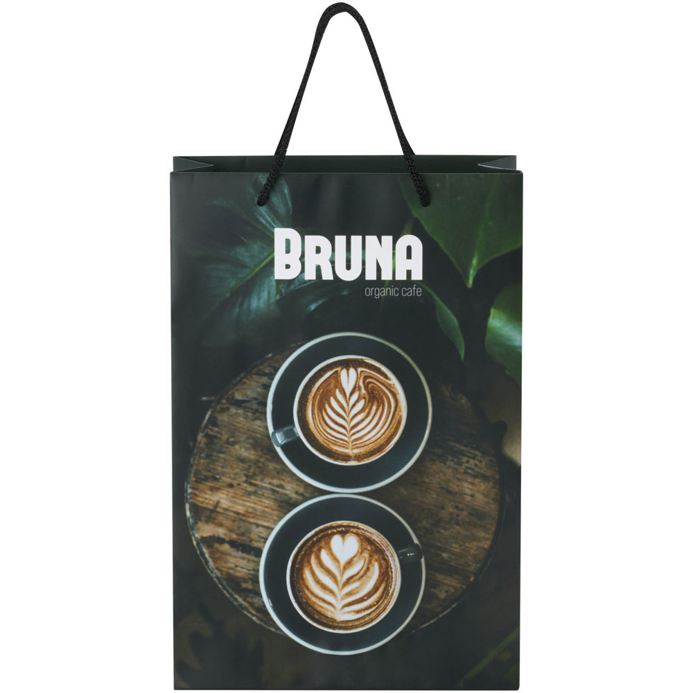 Handgefertigte 170 g/m² Integra-Papiertüte mit Kunststoff Kordelgriffen – 24 × 9 × 36 cm