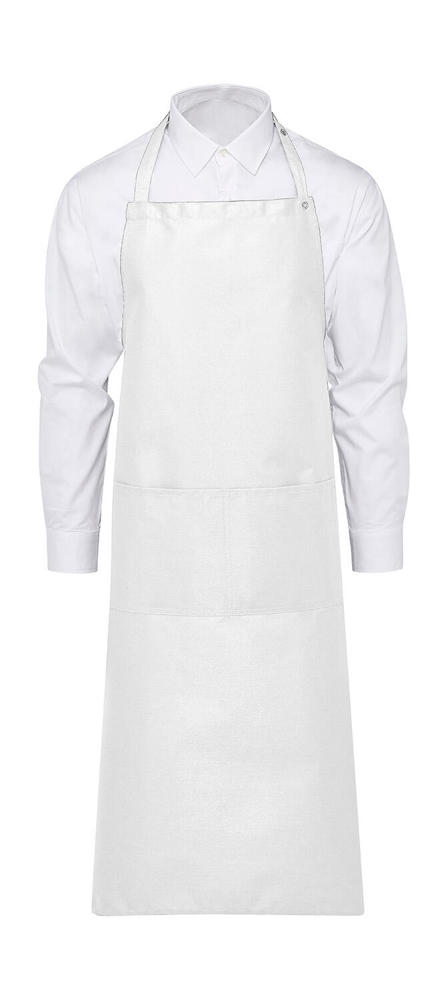 AMSTERDAM Bib Apron with Pocket - White