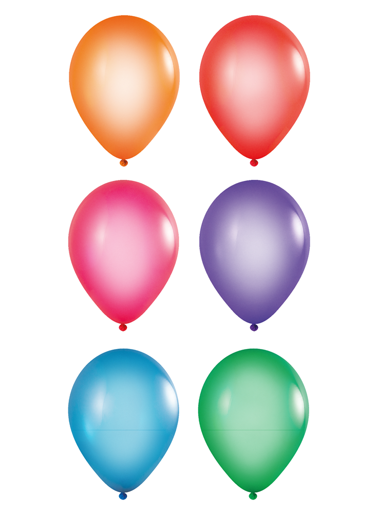 Ballons ohne Druck 85/95 cm - Ø 33 cm - 11 inch - Sortiert Kristal