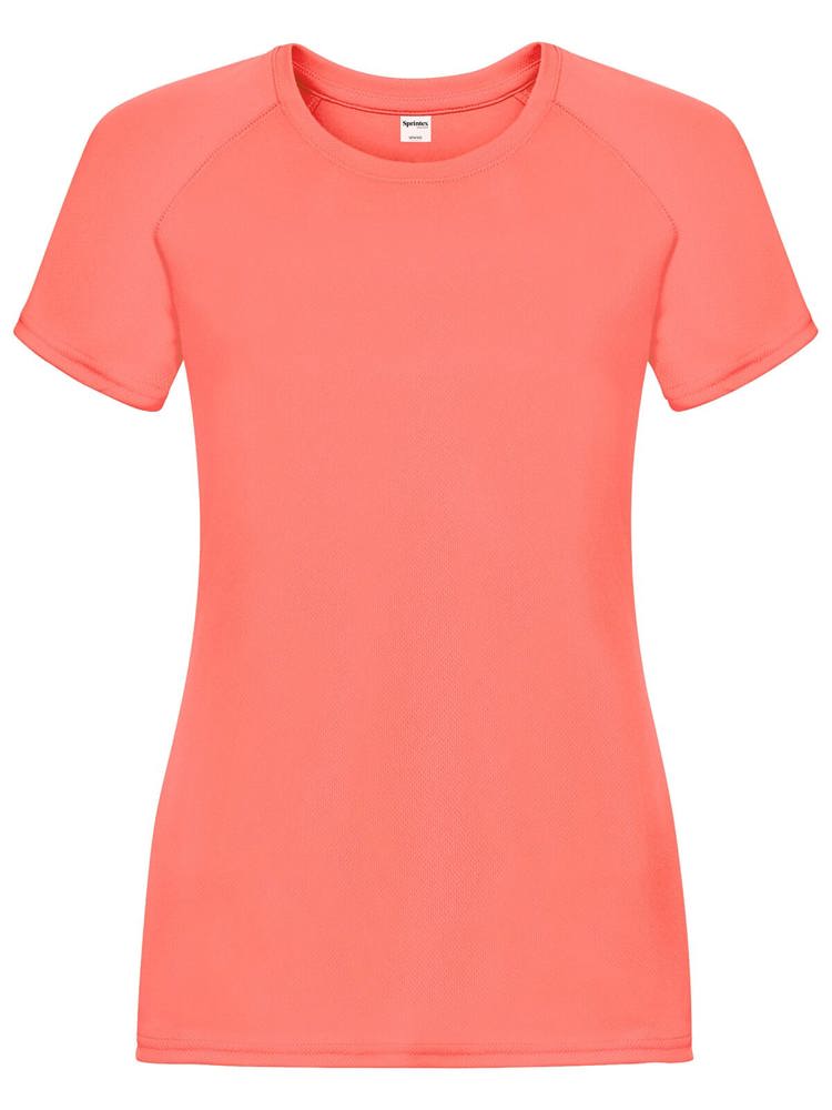 SP Run Damen-Sportshirt, 140 g/m2, 100 % Polyester - Fluo Coral
