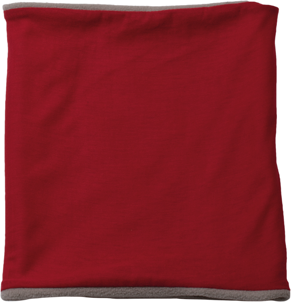 KP121 - Schlauchschal mit Fleecefutter - Red / Light Grey