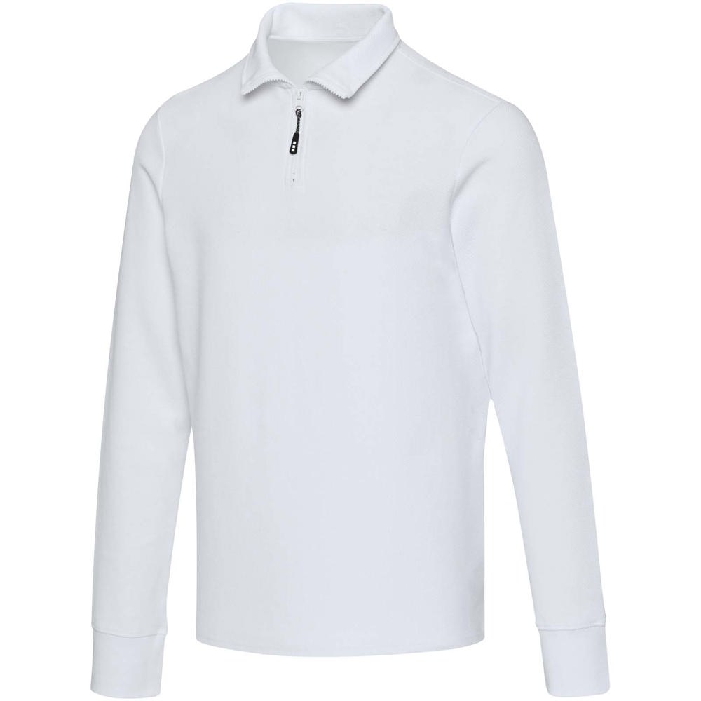 Apollo Langarm Poloshirt Unisex mit Reißverschluss - Weiss