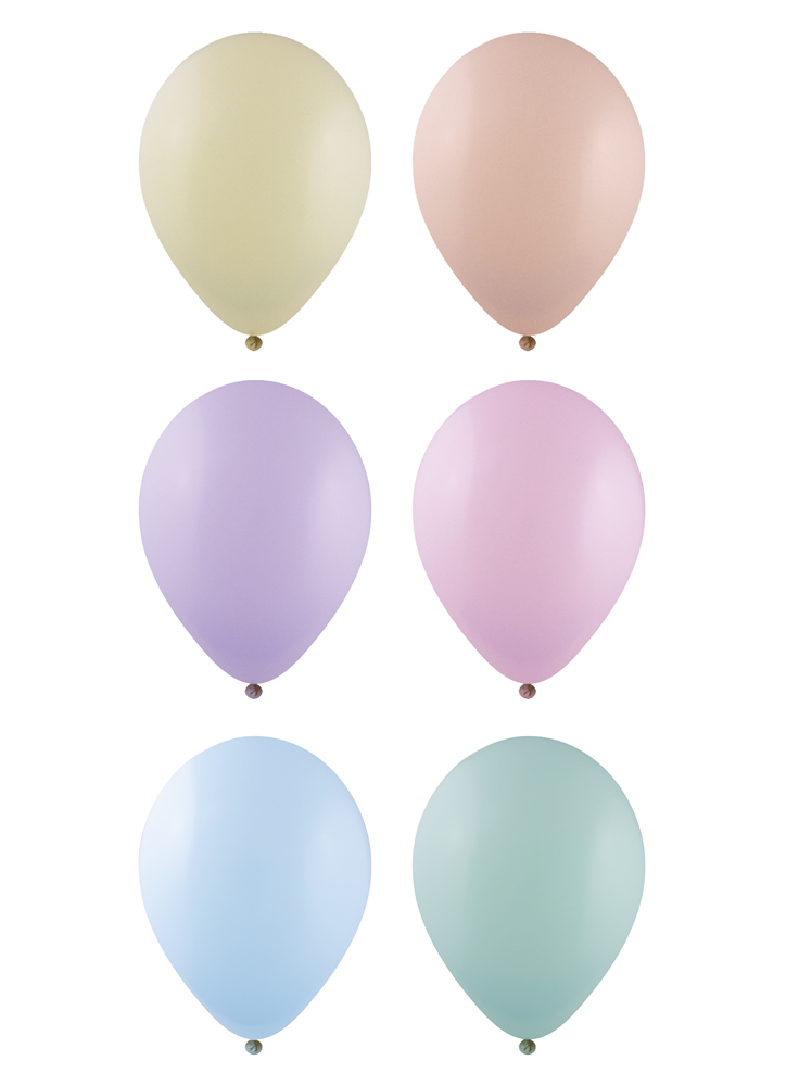 Ballons ohne Druck 85/95 cm - Ø 33 cm - 11 inch - Sortiert Macaron