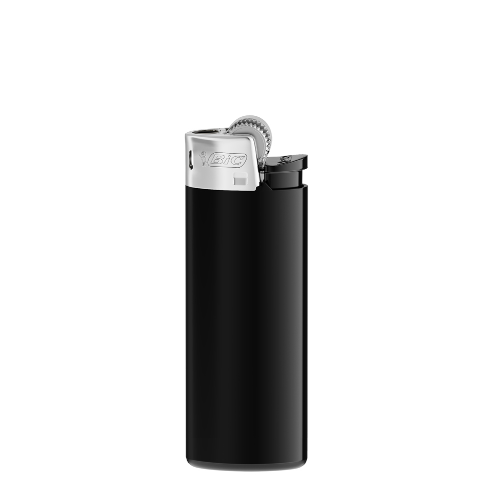 BIC® J25 Standard Feuerzeug - Corpus Schwarz/Boden Schwarz/Drücker Schwarz/Chromkappe