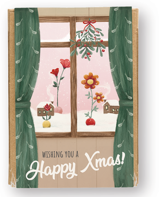 Geschenkkarton mini 4 Stück Thema Weihnachten