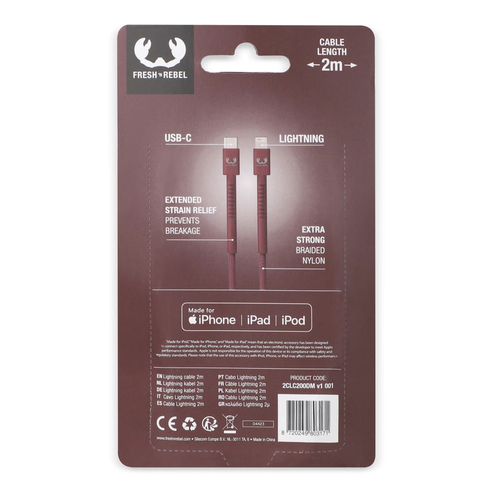 2ULC200 | Fresh 'n Rebel USB-C zu Apple Lightning Kabel 2.0m
