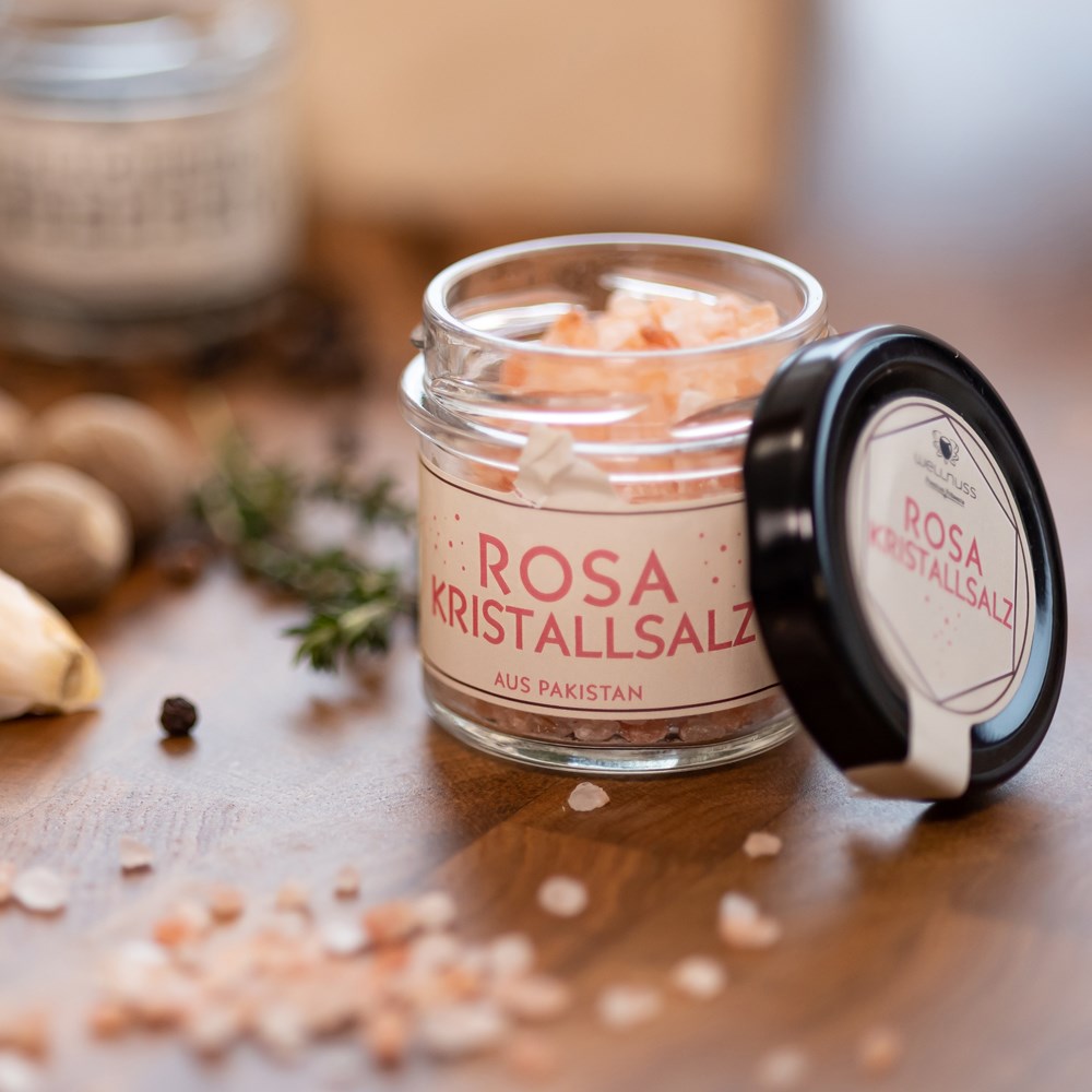 55 g Kristallsalz hell rosa im Glas