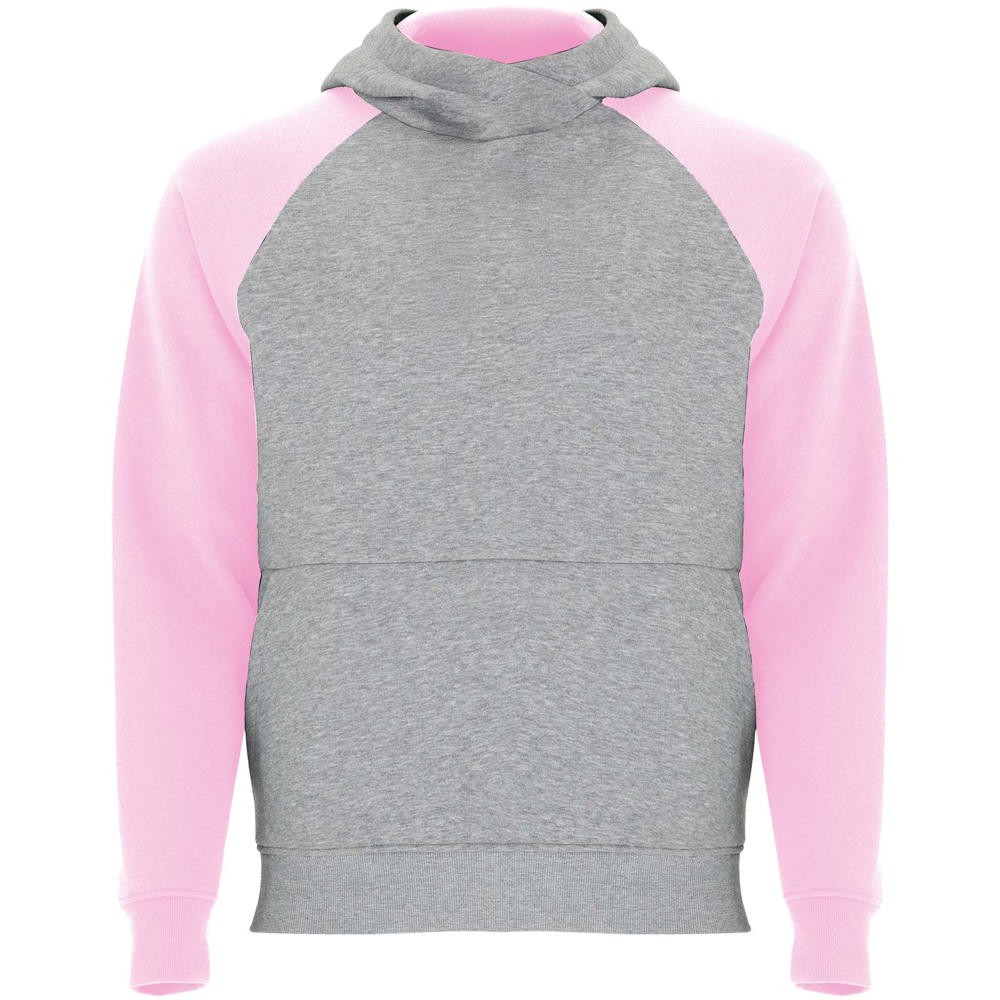 Badet zweifarbiger Kapuzenpullover für Kinder - heather grau, hellrosa