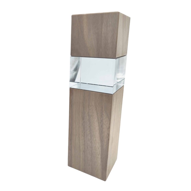 Holz Glas Cubex Award - Walnuss