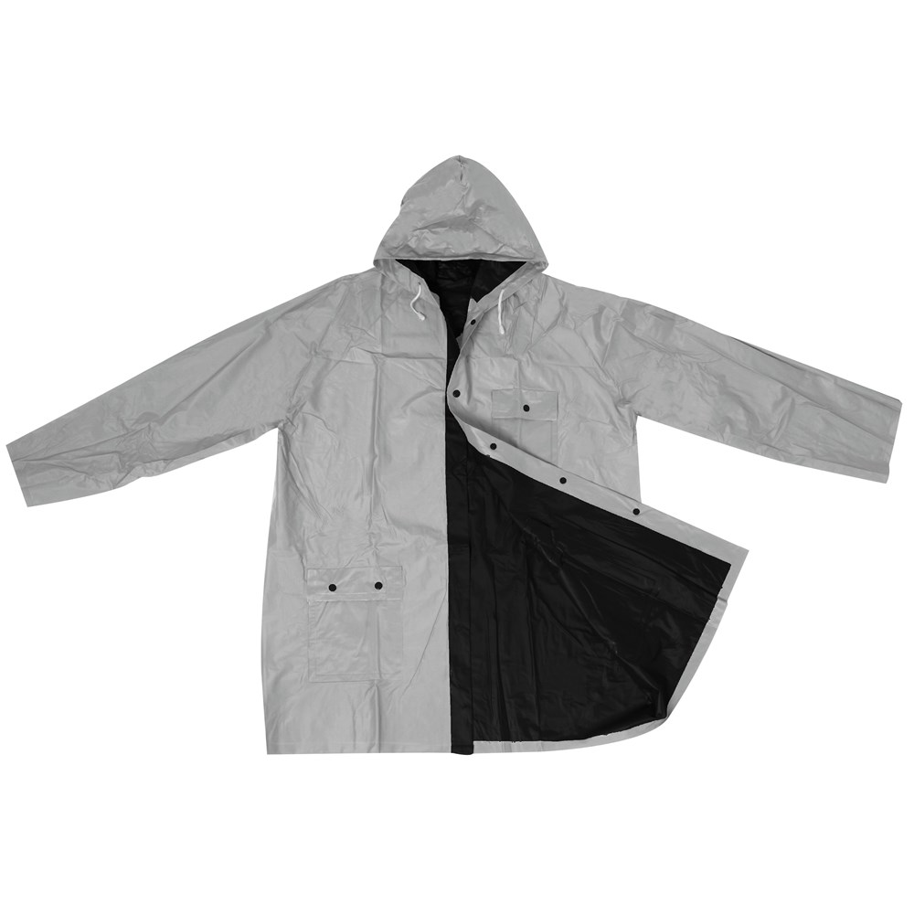 Zweifarbige Wende Regenjacke CORA - Schwarz/Silber
