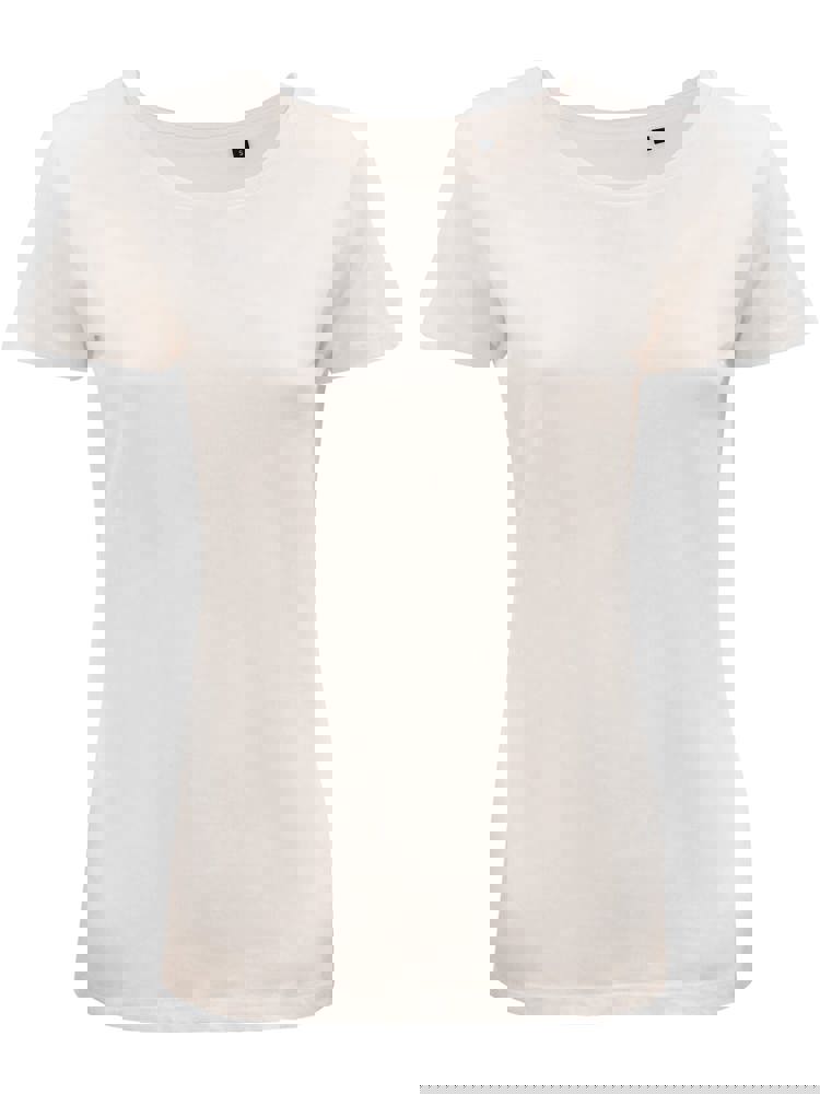 BS Moon Damen-T-Shirt, 150 g/m2, 100 % Bio-Baumwolle - Helles Weiß