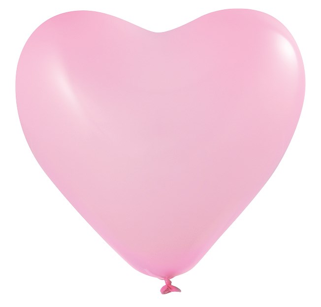 Ballons Herzform bedruckt Ø 33 cm - 11 inch - Rosa (1131) Pastel (± PMS 1895)