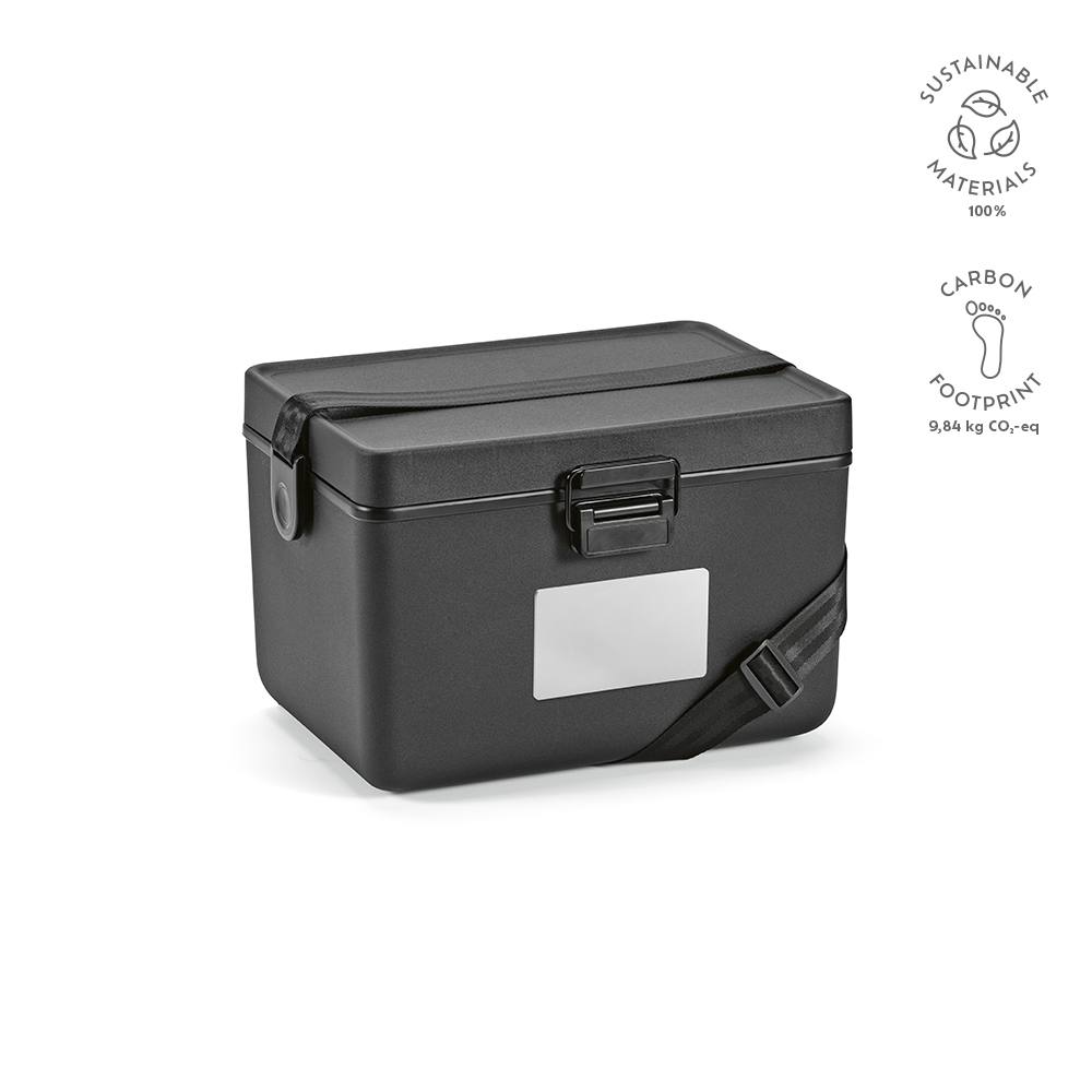 Bangkok 12L Kühlbox aus rPP. Pastellfarben - schwarz