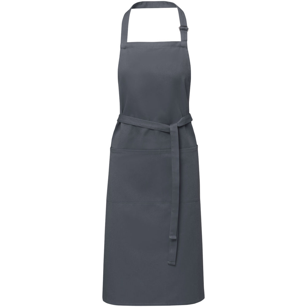 Andrea 240 g/m² Schürze mit verstellbarem Nackenband - Dunkelgrau