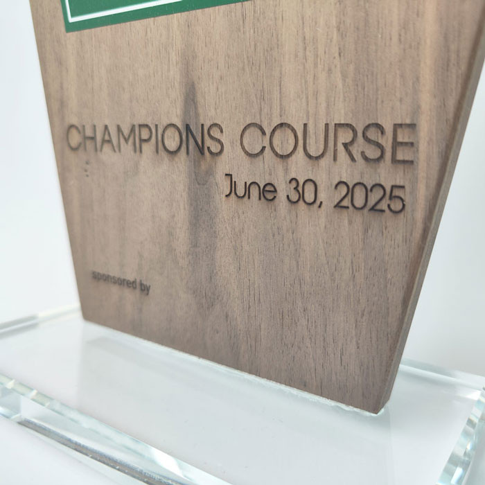 Holz Glas Trophäe Natur