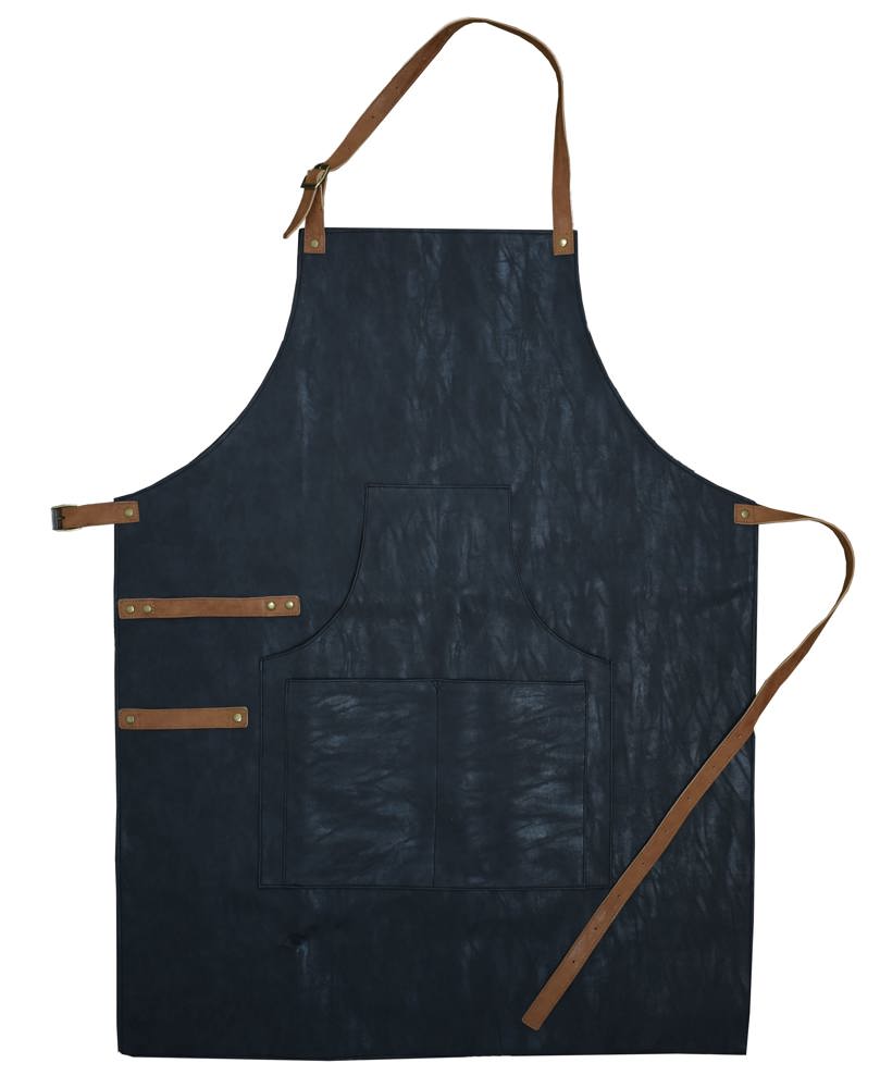 PU Schürze 83x60 cm - Dunkelgrau (PMS Cool Gray 11c) / Braun