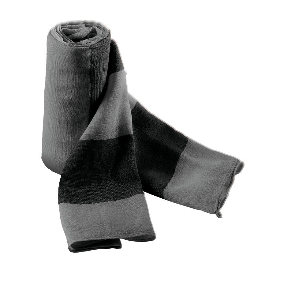 KP067 - Leichter Baumwollschal - Black / Dark Grey